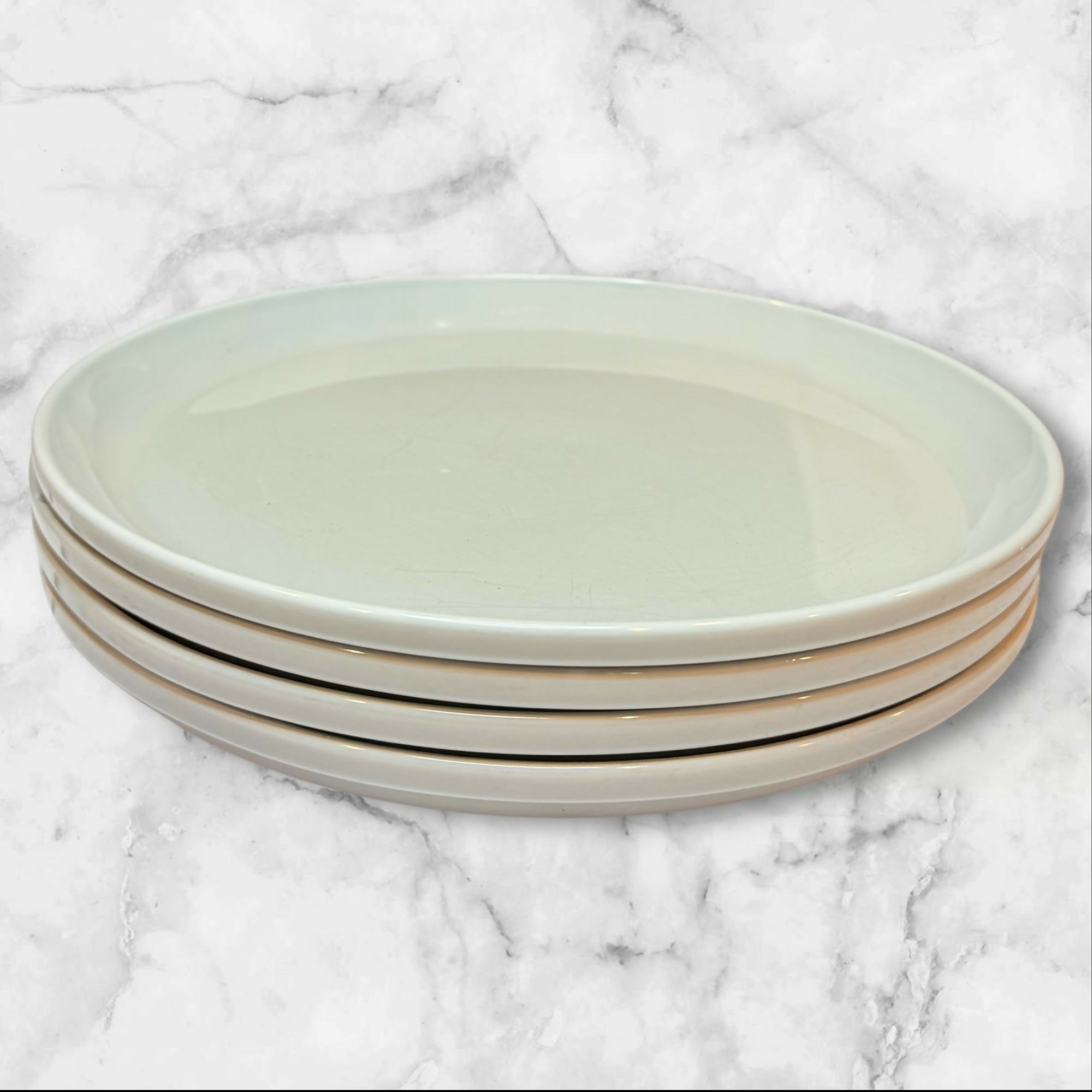 Crate & Barrel Logan Gray Dinner Plates | Set of 4 | Martin Hunt | Good Cond