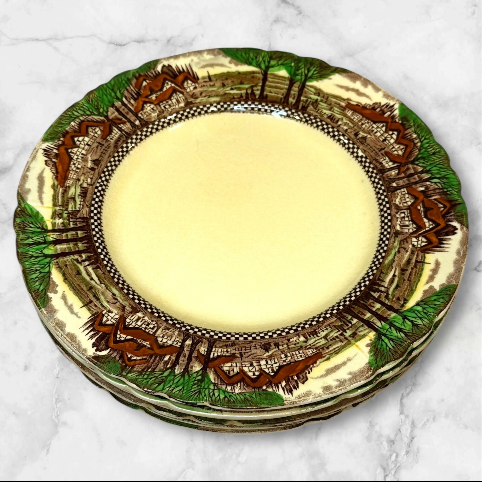 Myott England’s Countryside Dinner Plates | Set of 6 | Made in England
