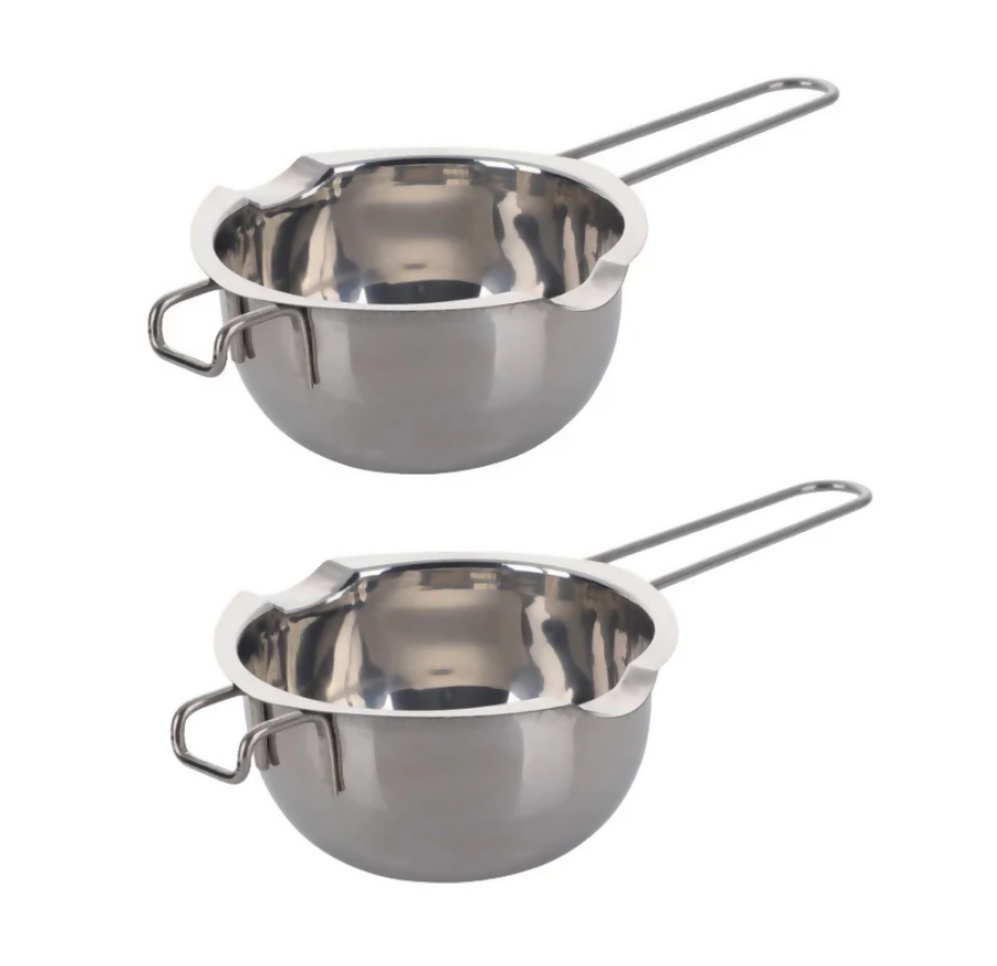 Anygleam Melting Pot 2Pcs Silver Chocolate Melt Cookware Kitchen Heating Container Milk Bowl Baking Tool Kitchenware