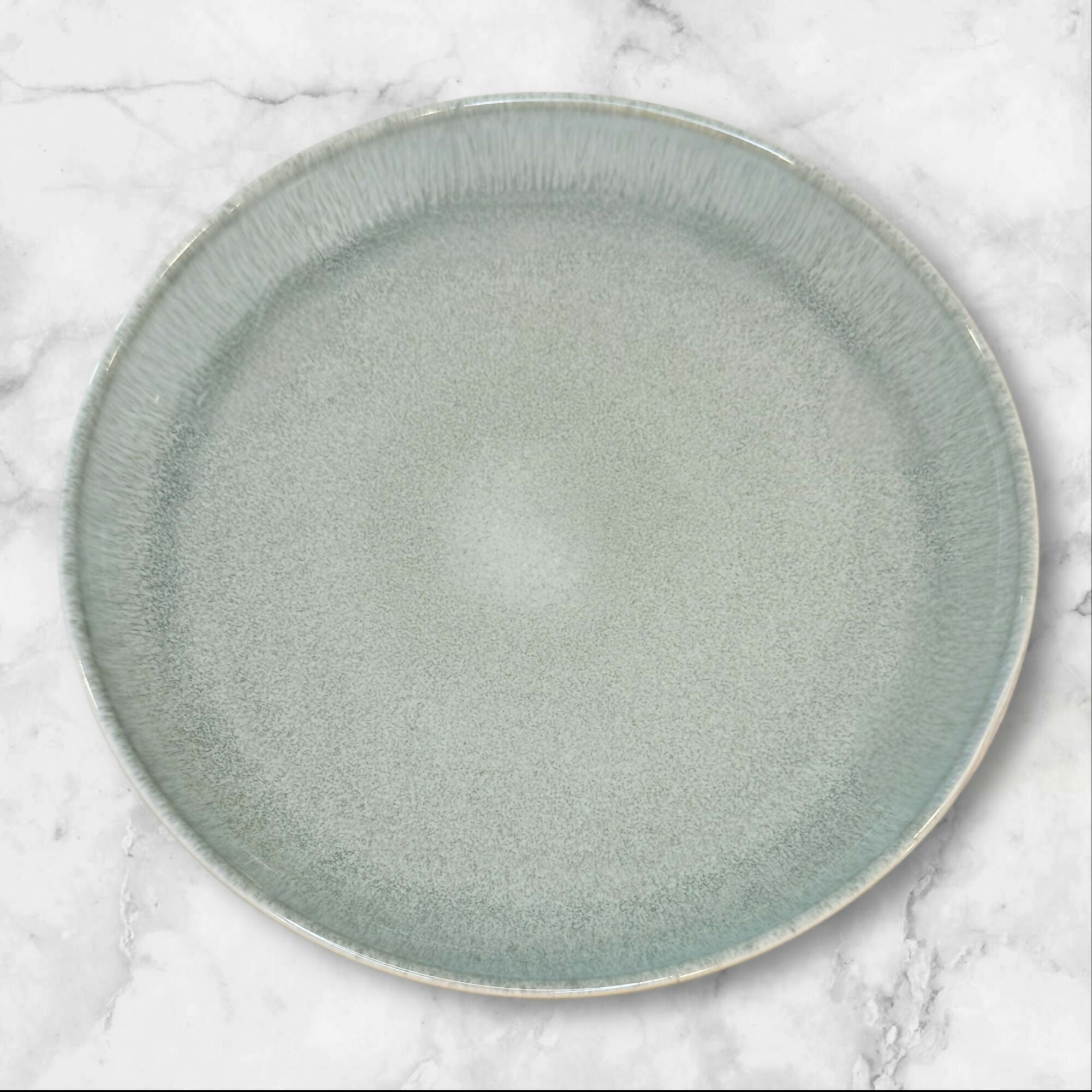 Pokini Handmade Stoneware Dinner Plates 10” Green | Set of 4 | EUC