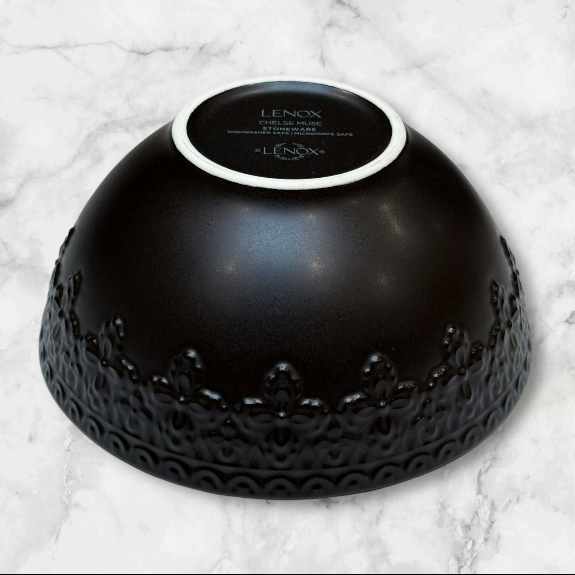Lenox Chelse Muse Fleur Matte Black Bowls | Set of 4 | 18 oz | New in Box