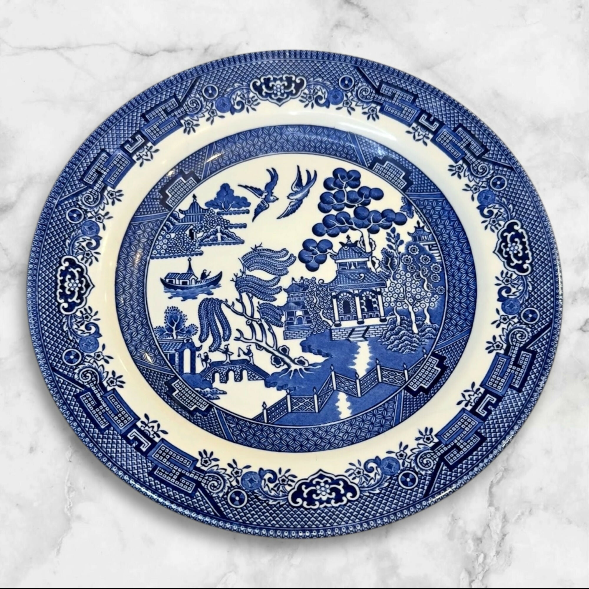 Churchill Blue Willow Dinner Plates Set of 4 | Excellent Condition
