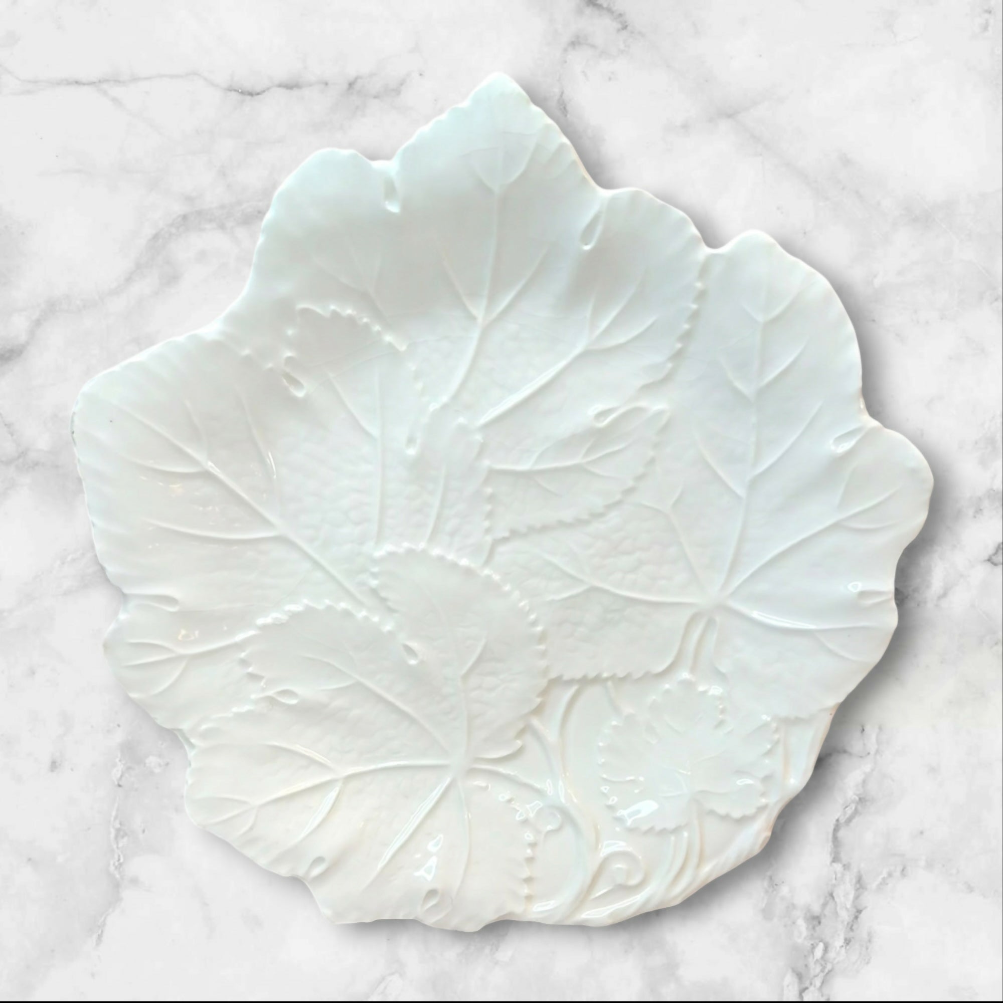 Italian Leaf Embossed Salad Plates | Set of 4 | Made in Italy | Great Condition