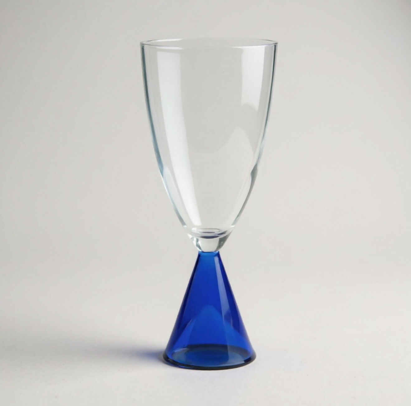 Sasaki Eon Blue Water Goblets | Set of 4 | Discontinued Blown Glass | Excellent