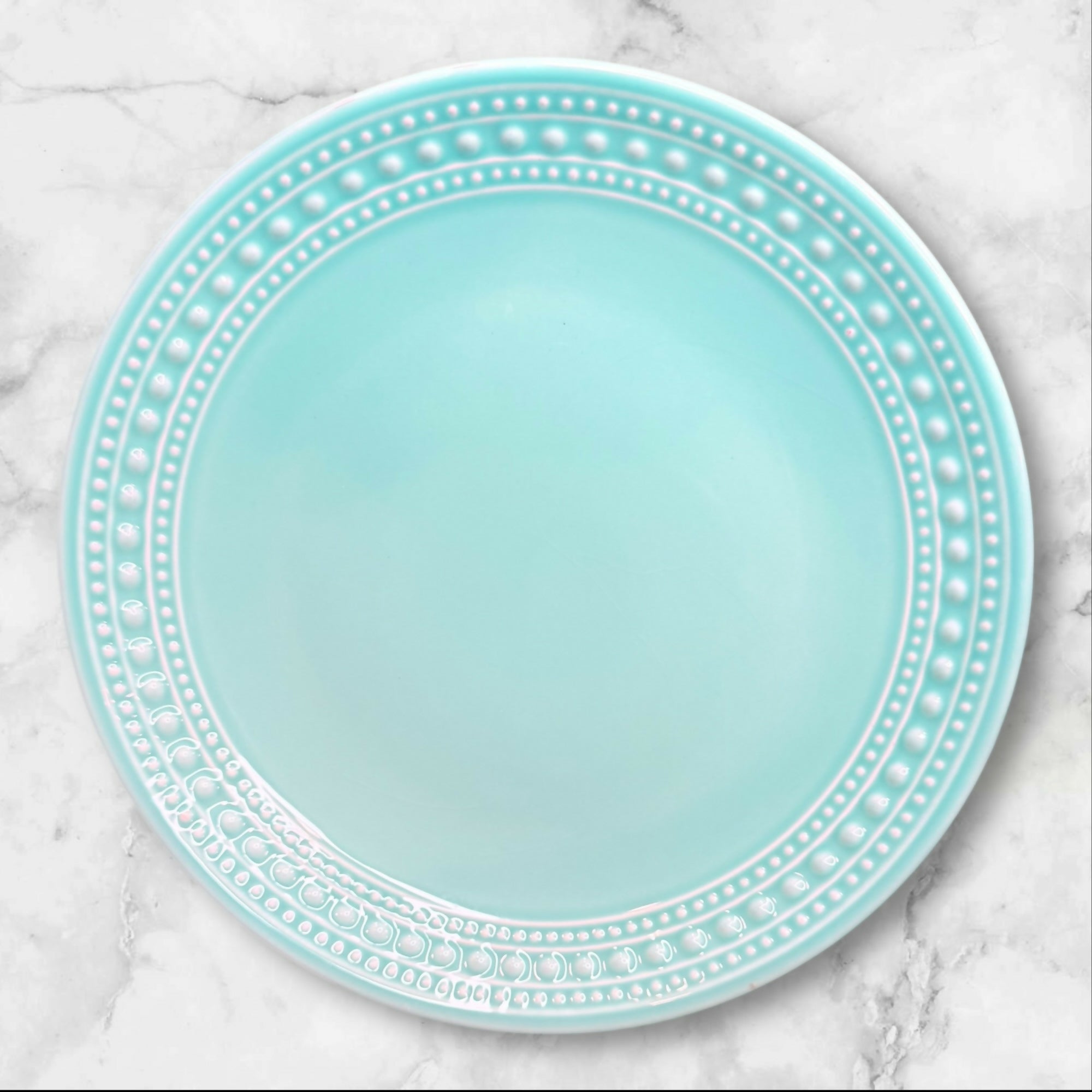 Matceramica Seafoam Beaded Salad Plates | Set of 5 | Excellent Condition