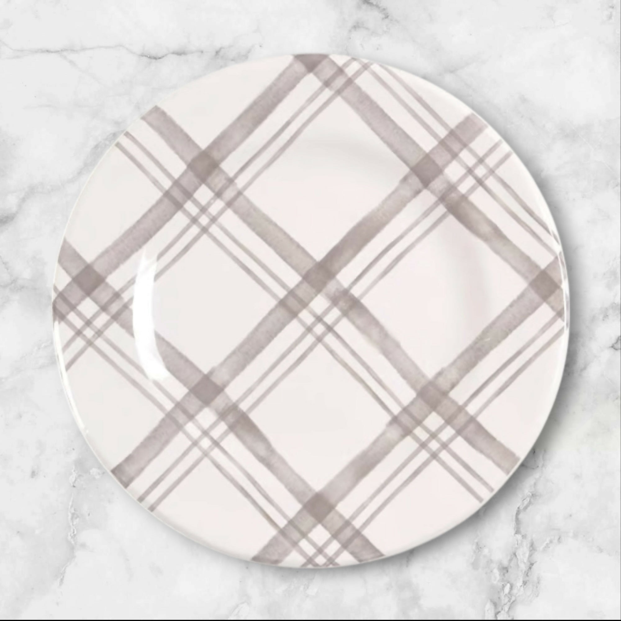 Pier 1 Plaid Dinner Plates | Set of 4 | Excellent Condition