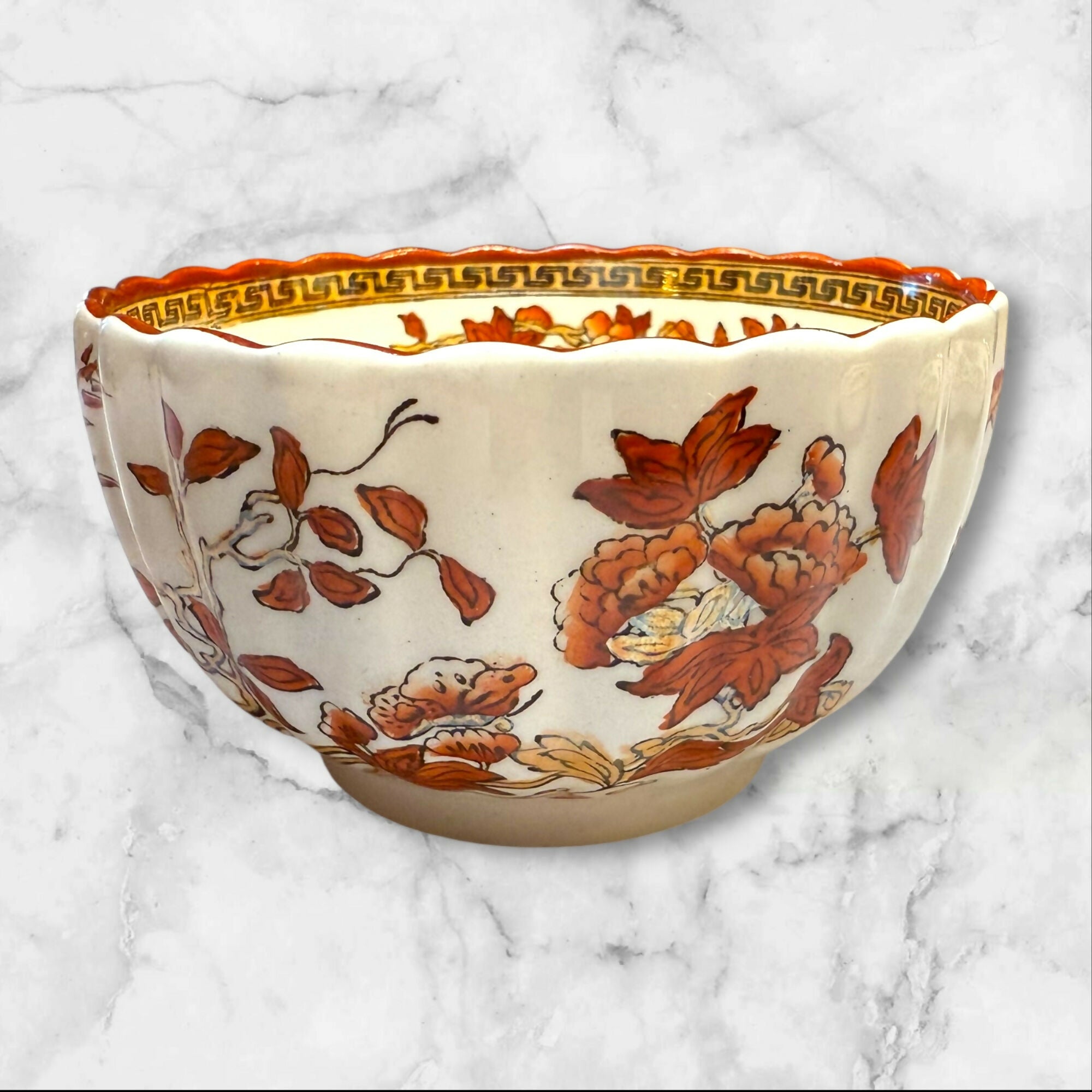 Spode Copeland India Tree Orange Rust Cup & Saucer | Excellent Condition