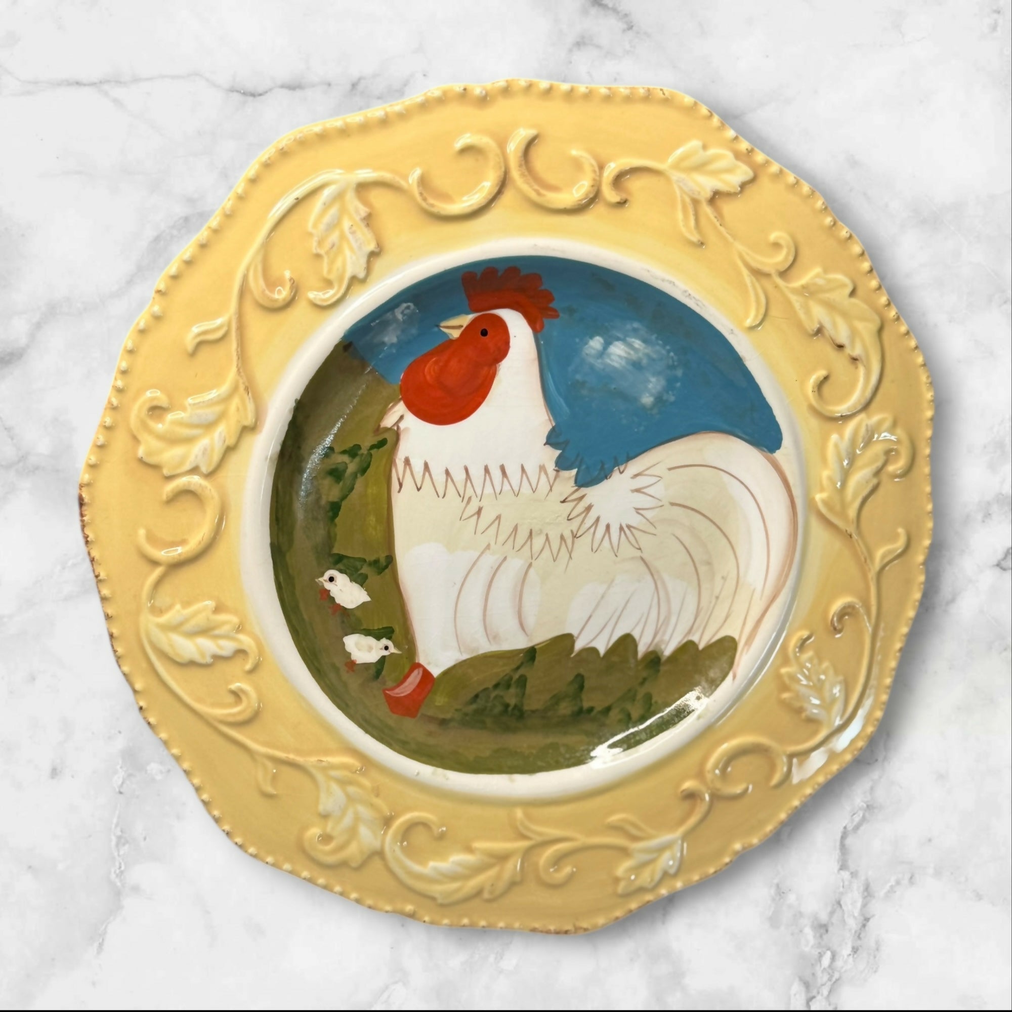 Cottage Rooster Dinner Plates by Jay | Set of 6 | Excellent Condition
