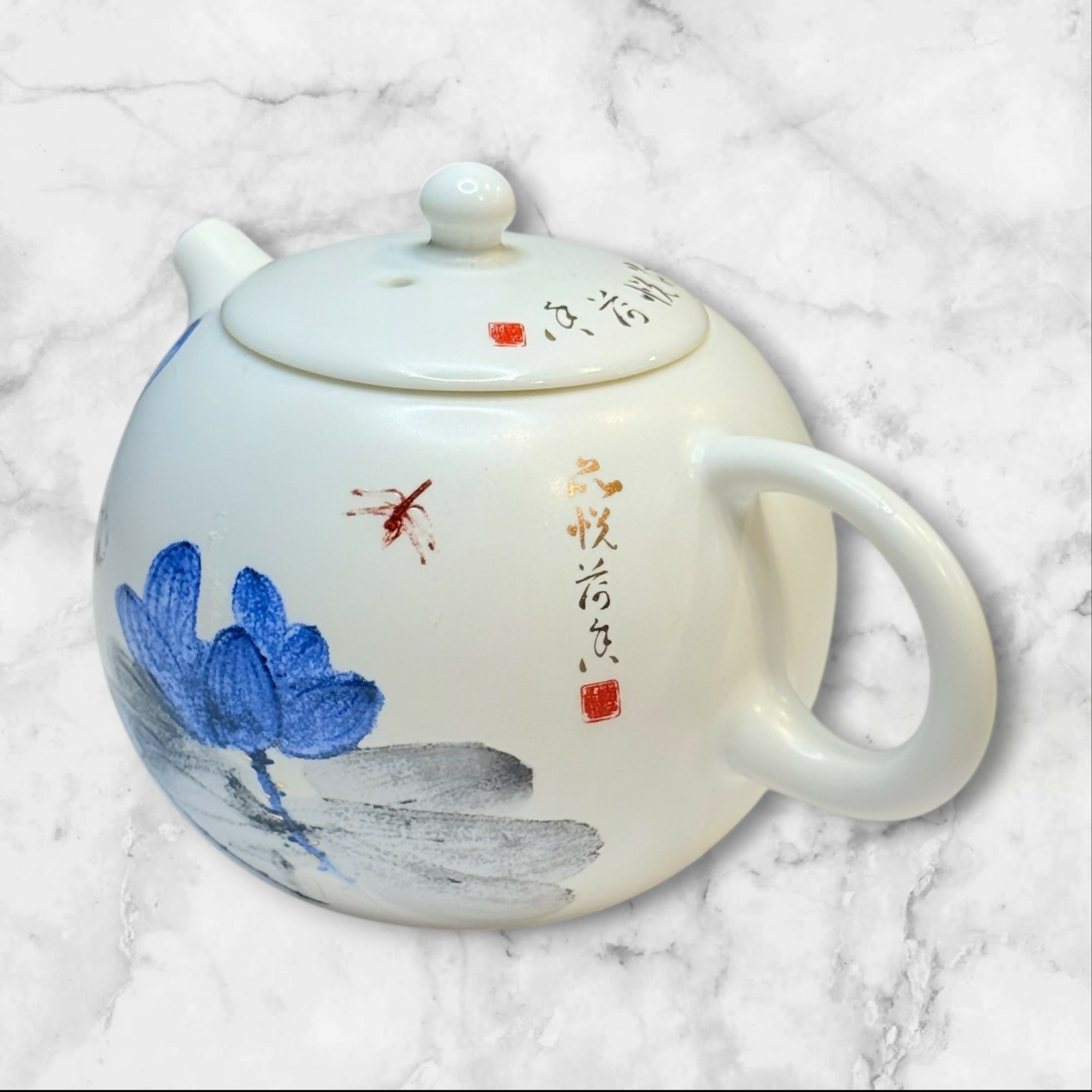 Charming China Xishi Lotus Ceramic Teapot w/ Lid | Excellent Condition