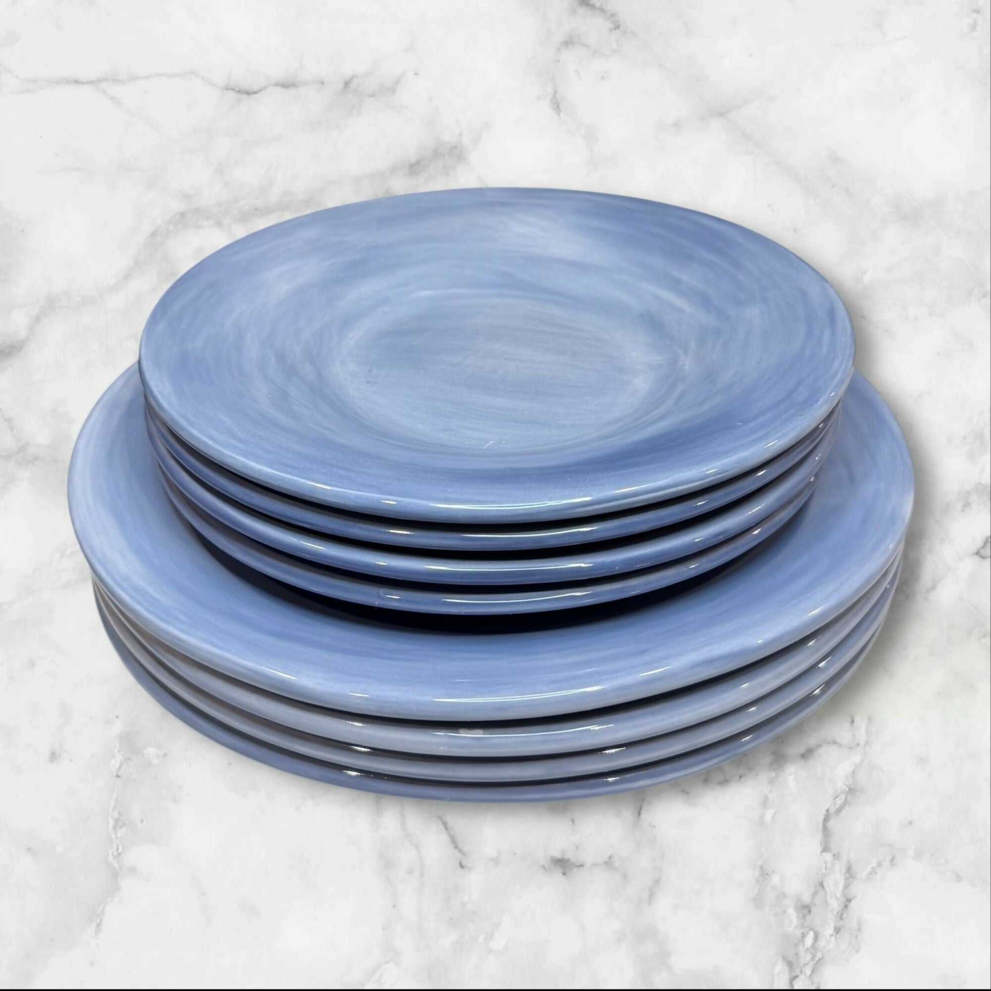 Pottery Barn Sausalito Slate Plates | Set of 8 | Dinner & Salad | Great Condition